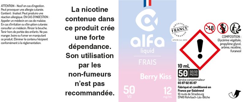 étiquette Berry Kiss Alfaliquid 50vg